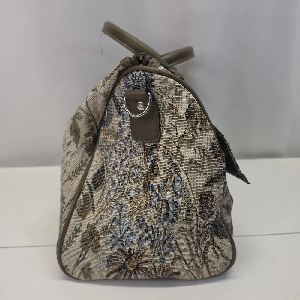 Vintage 90s Jordache Floral Tapestry Zip Shoulder Strap Duffel Travel Bag 14